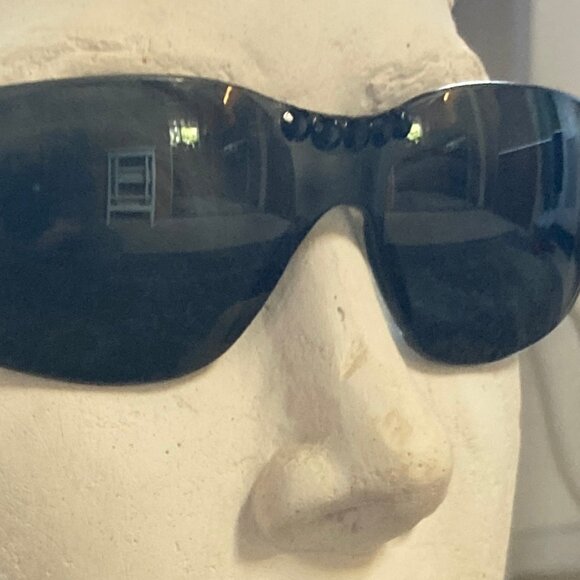 Dark Gray Sunglasses Black Swarovski Crystal Accents - Unique - Men or Women - Picture 8 of 14